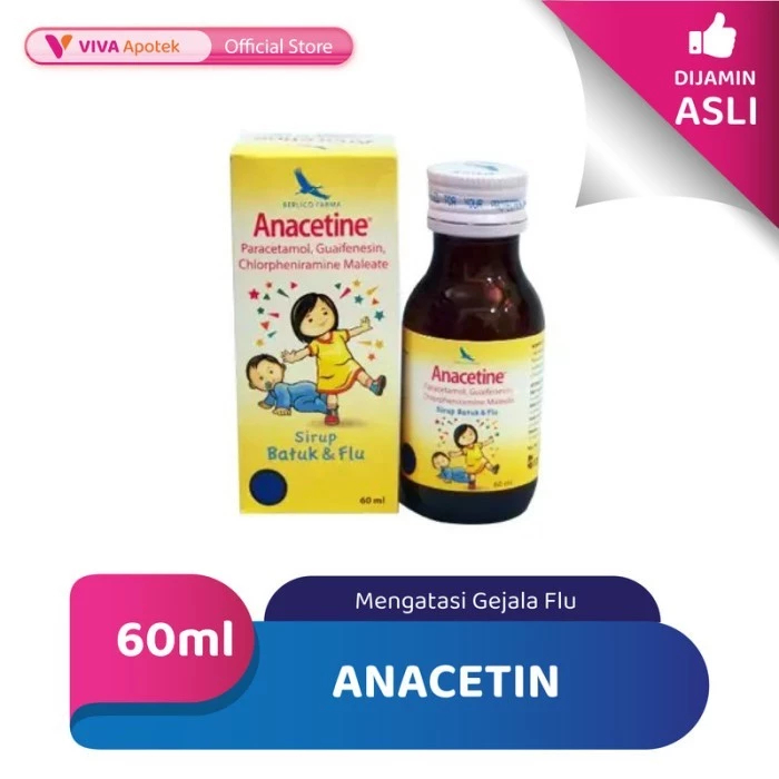 Anacetin Sirup 60ml | Obat Flu Anak & Dewasa | Sirup Flu | Meringankan Gejala Flu