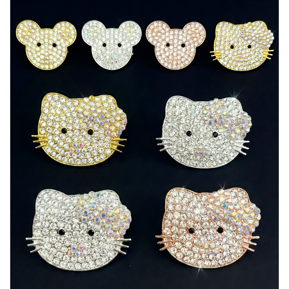 Bros Ring /Karakter Kartun Lucu (Kucing/Tikus)/ Full Permata/ Mewah Aksesoris Hijab Jilbab /Grosir
