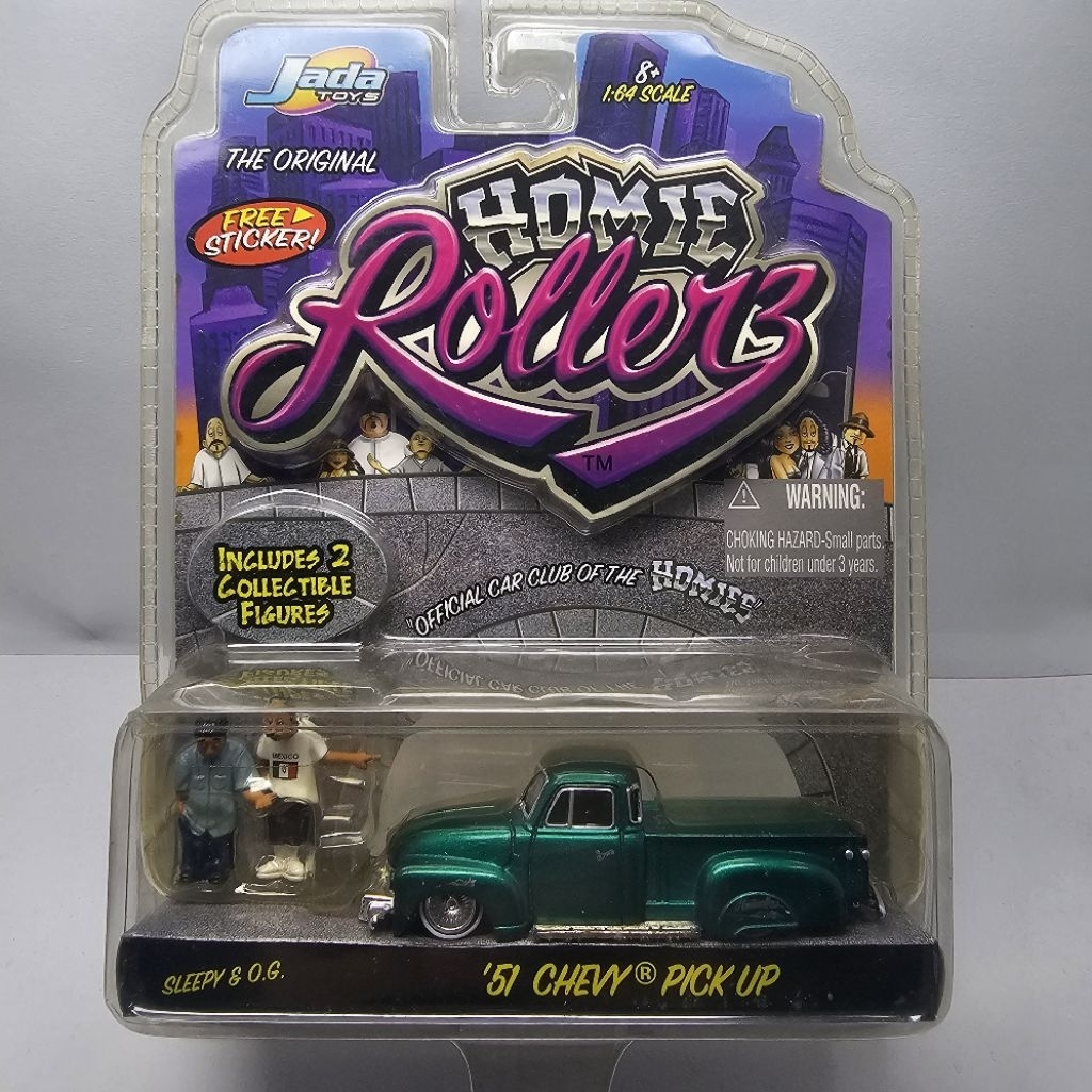Jada toys hommie rollers rollerz 51 chevy pickup warna hijau ada figure nya