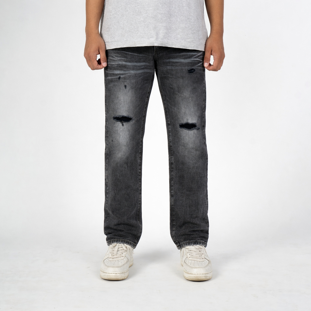 The Don's House HAVANA GREY RIPPED - Celana Panjang Jeans Denim Washing Pria Wanita