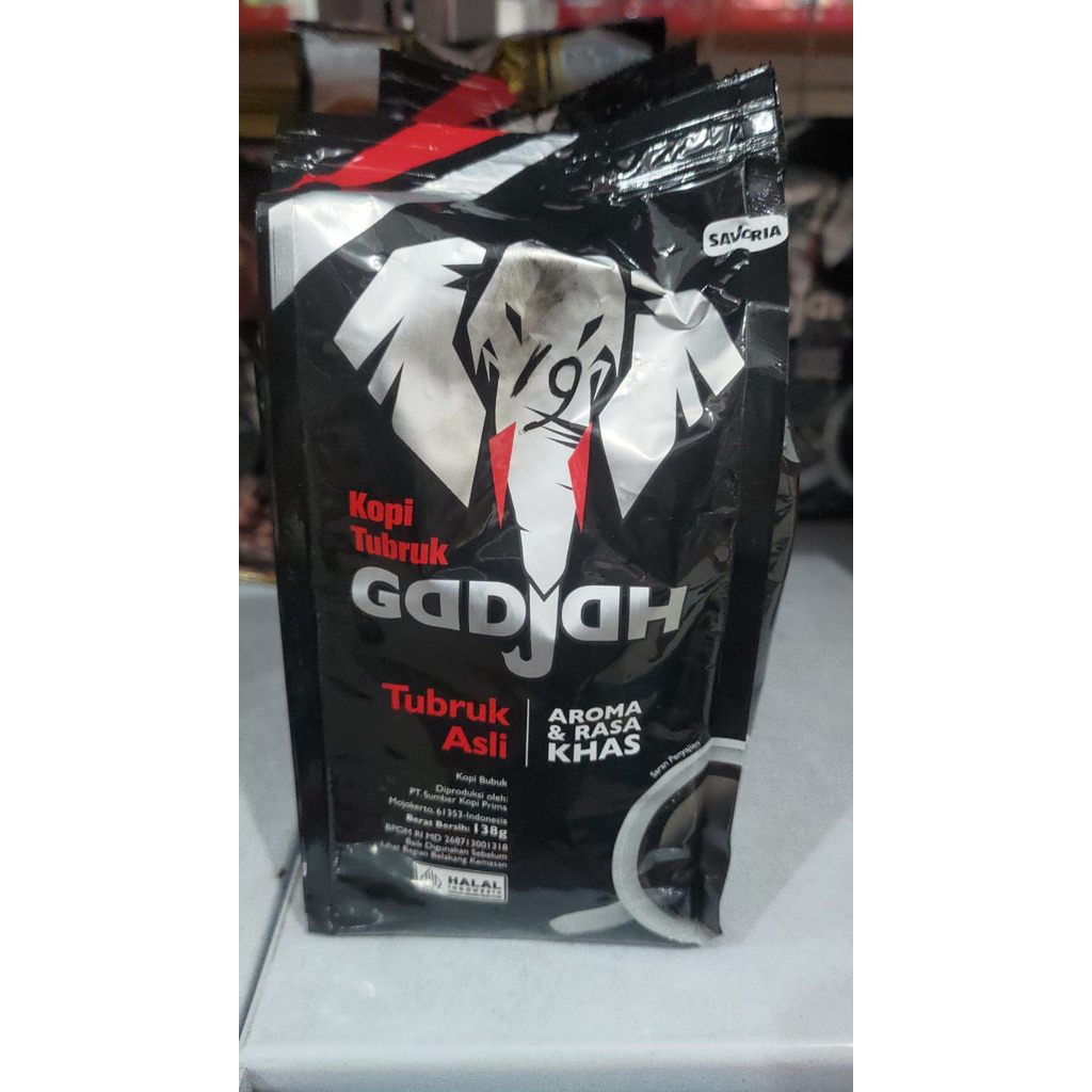 Kopi Tubruk Gajah 150g - Kopi Bubuk Tubruk Asli, Sertifikasi Halal, Desain Kemasan Unik