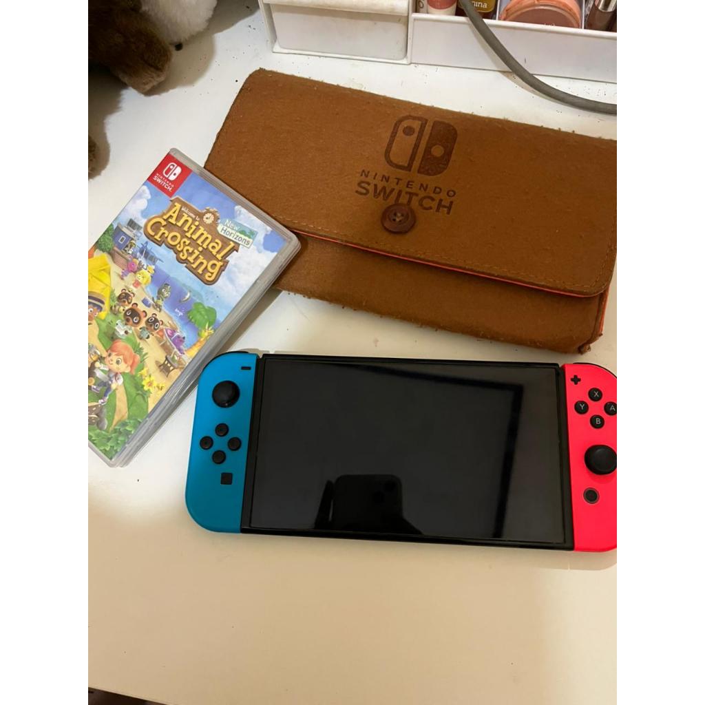 Nintendo Switch OLED 512GB + Animal Crossing ( + Amiibo) + akun Nintendo nya