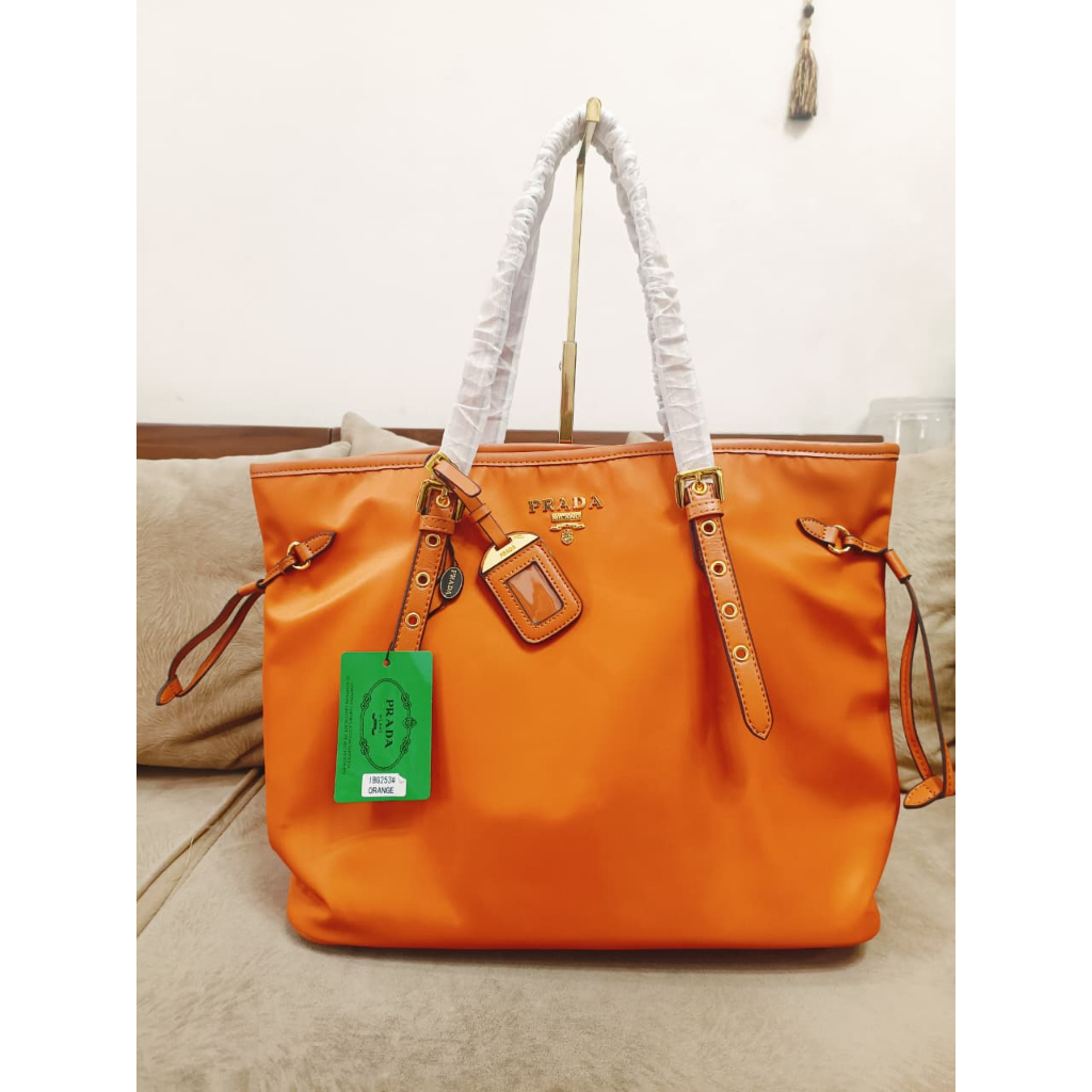 Prada Tote Bag in Orange Nylon
