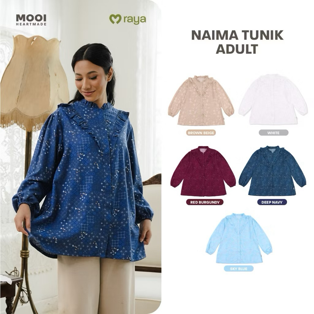 Mooi Tunik atasan Wanita Raya Collection Naima Tunik Adult