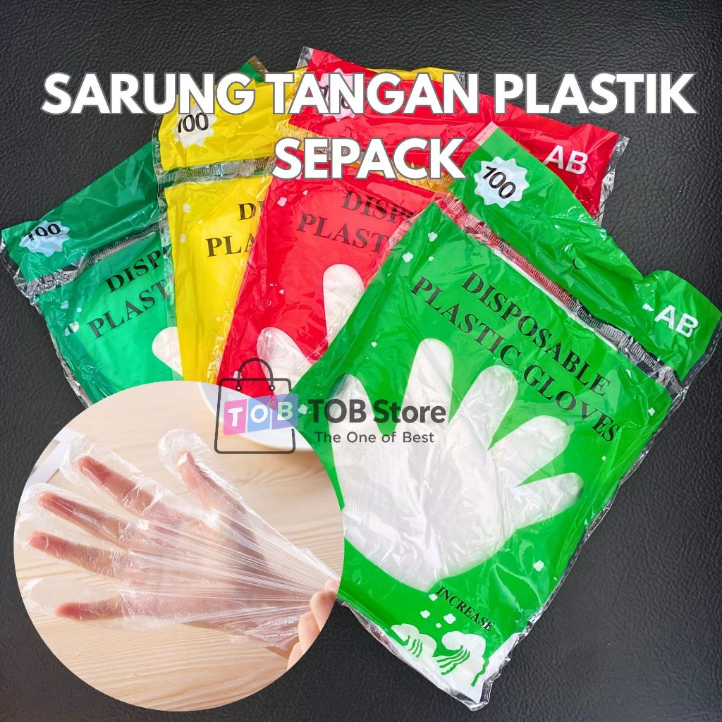 Sarung Tangan Plastik 1 PACK SEPACK Bahan HDPE Aman Higienis Berkualitas Tinggi Pelindung Kuman Maka