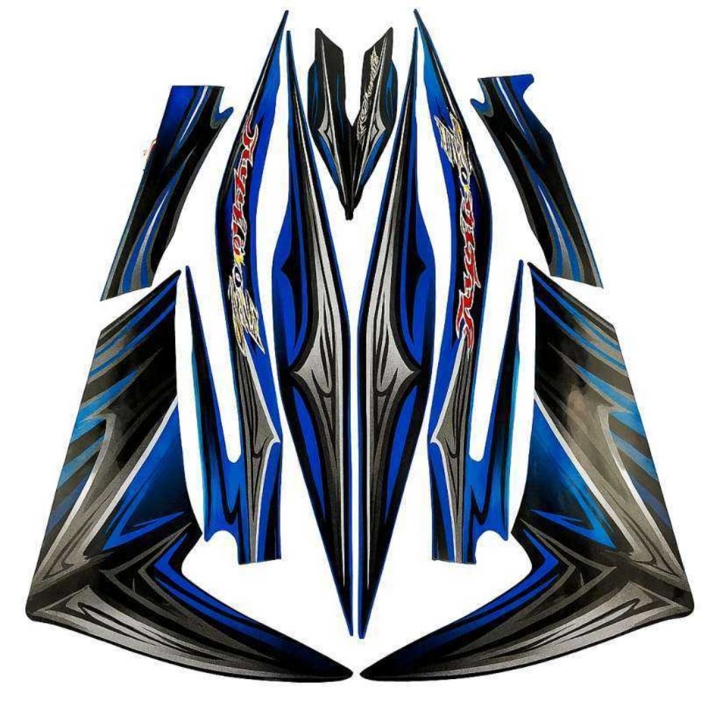 Striping stiker body motor Yamaha Jupiter Z New Robot biru 2012 stiker list bodi motor jupiter z new