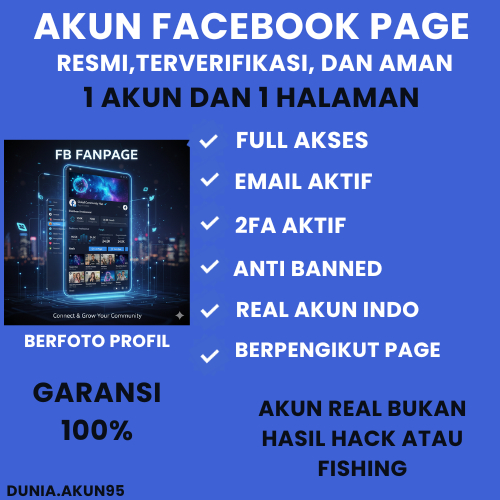 AKUN FB FANPAGE ATAU 1 HALAMAN 0/RANDOM-1K+ PENGIKUT FP AMAN TERVERIFIKASI