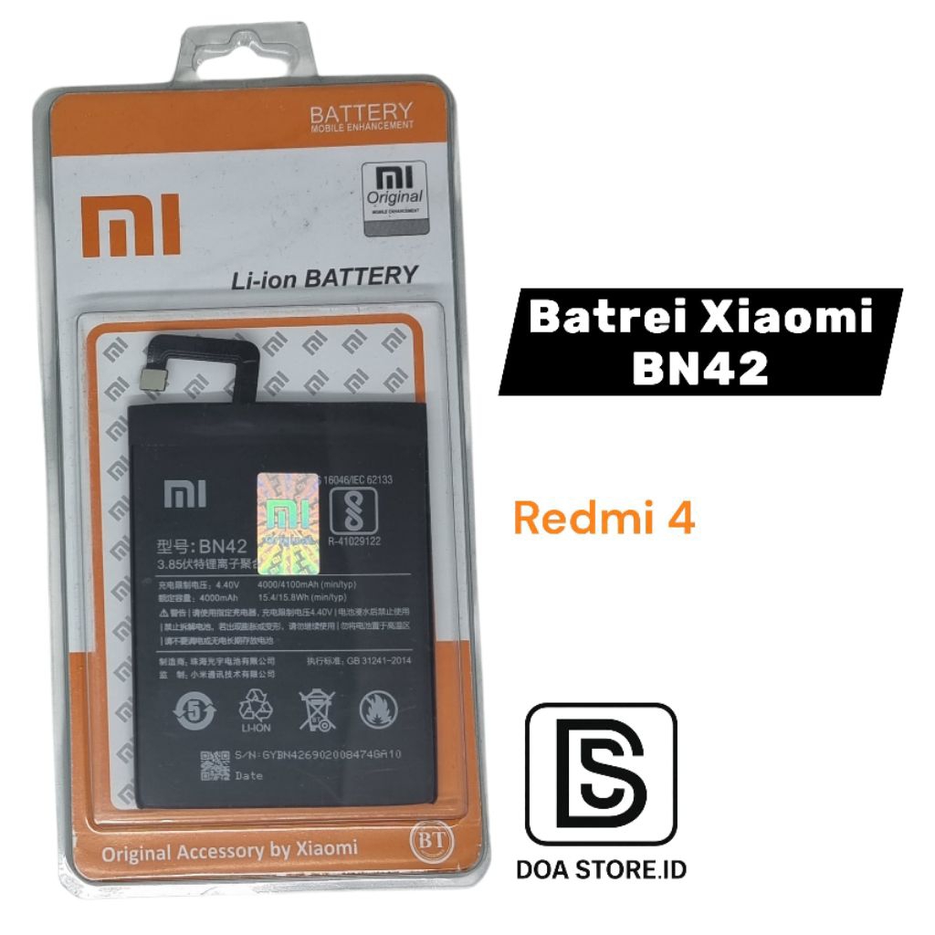 BATREI XIAOMI BN42 , BATREI XIAOMI REDMI 4