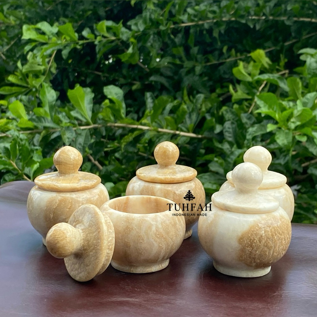 deco ndrong - Guci mini onyx, tempat perhiasan | Toples Mini Batu Onyx/Marmer Tutup Bola Aesthetic |