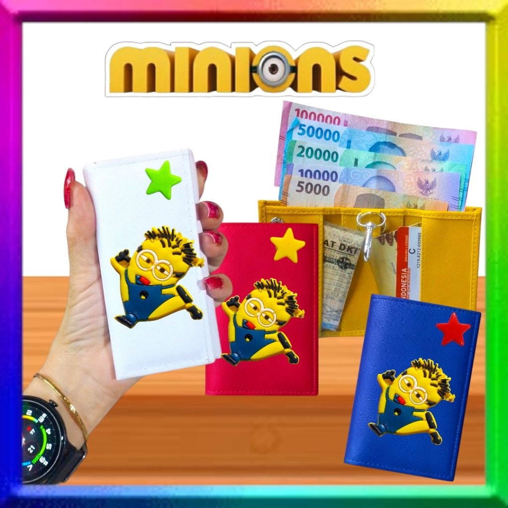 SARUNG KUNCI MOTOR MOBIL KARAKTER MINIONS/DOMPET STNK MOTOR MOBIL WARNA WARNI MINIONS LUCU