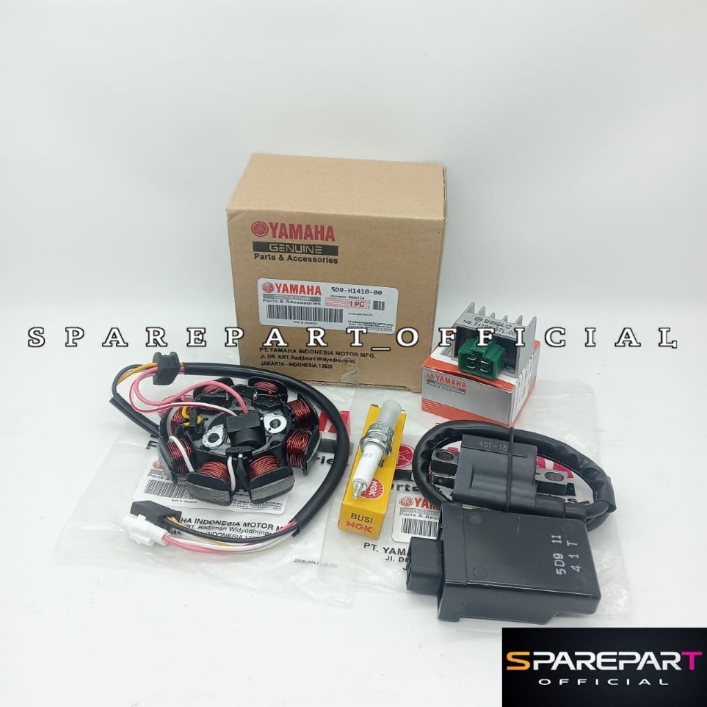 Paket 5item Spul Stater Assy Komplit (5D9) Yamaha Motor Vega Zr, Jupiter Z Robot, Vega RR