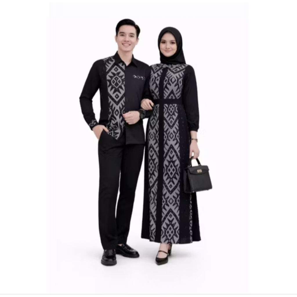 baju tenun couple modern elegan set kondangan setelan keluarga