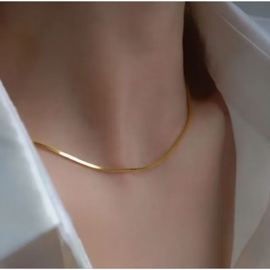 Kalung titanium Kalung Wanita Kalung Emas Anti Luntur Anti Karat