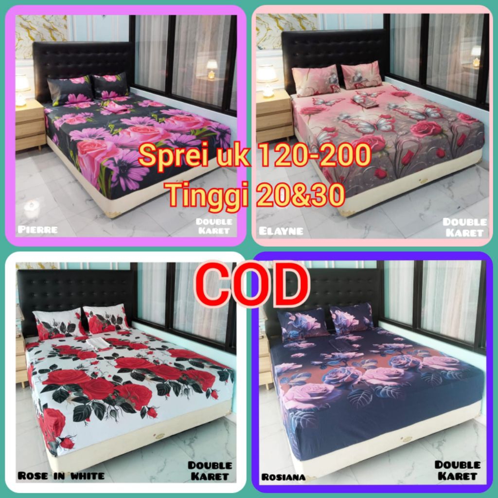 SPREI ANTI GESER/DOBEL KARET AESTHETIC NEW MOTIF.TINGGI 20 & 30cm UKURAN KOMPLIT