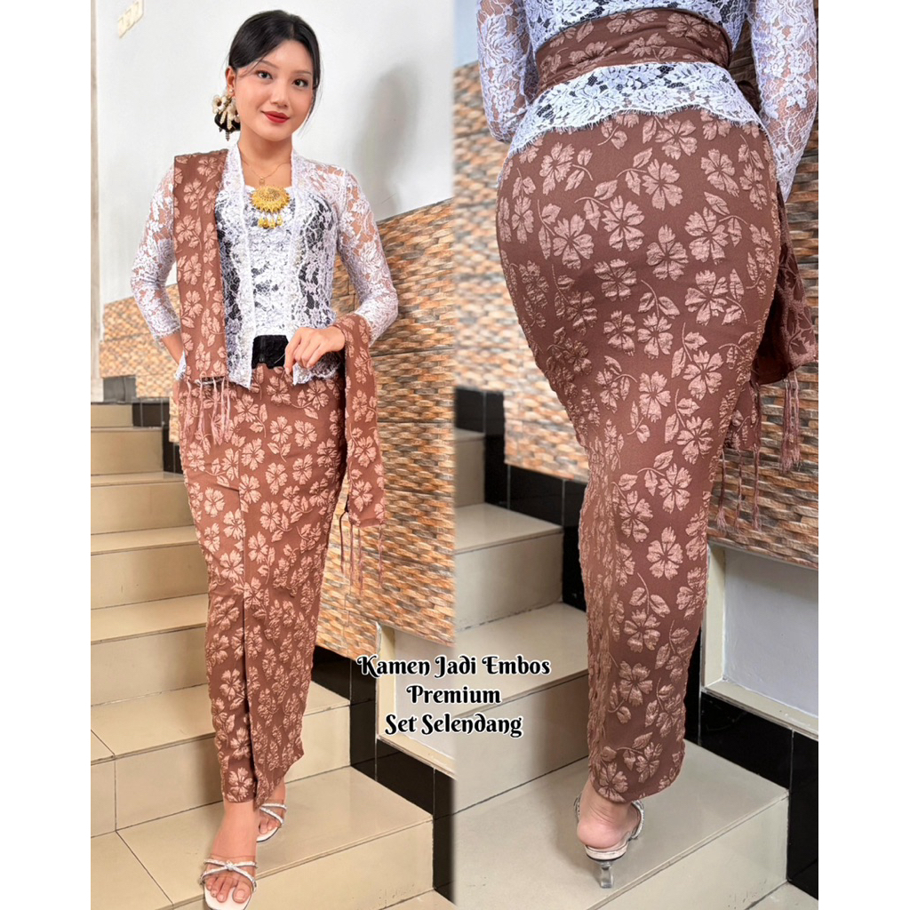 ROK JADI EMBOS FREE SELENDANG | KAMEN JADI  | KAMEN BALI | ROK BALI | ROK WISUDA | BAWAHAN KEBAYA