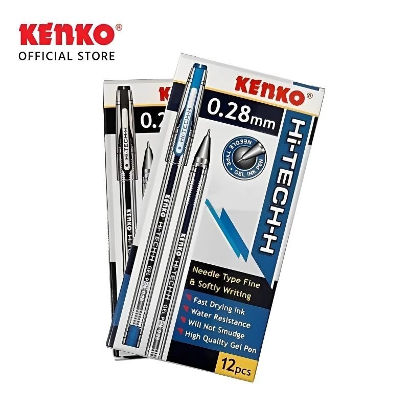 3 Pcs Pulpen KENKO HI-TECH 0,28mm Gel Pen Anti Smudge
