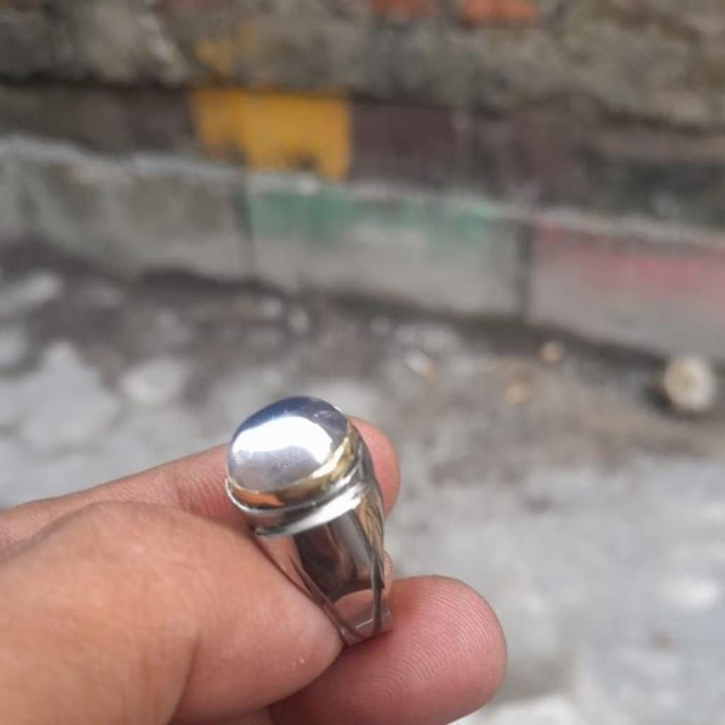 cincin batu akik kinyang air ring monel tanam