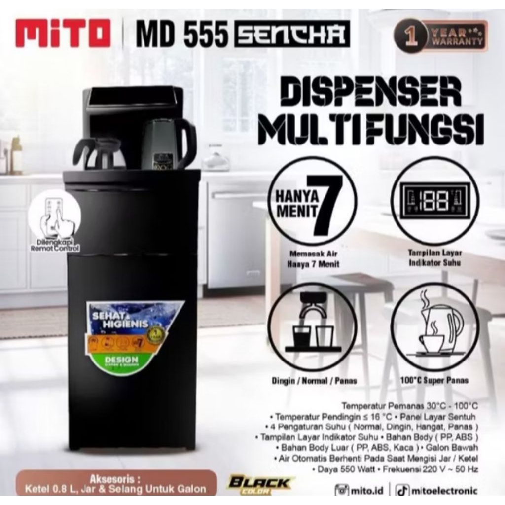 Mito Dispenser Galon Bawah MD555 Sencha - Dispenser Mito Galon Bawah MD 555