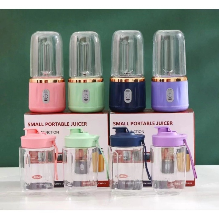 BLENDER PORTABLE MINI 400ML+400ML JUICER PORTABLE 6 PISAU USB RECHARGEABLE ICE CRUSHER