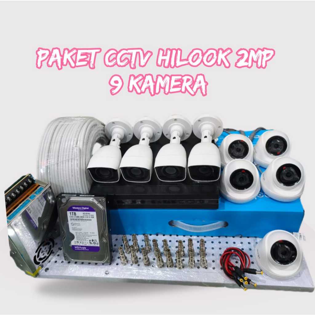 Paket kamera cctv Hilook Turbo HD 9 kamera