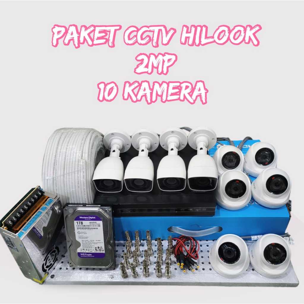 Paket kamera cctv Hilook Turbo HD 10 kamera