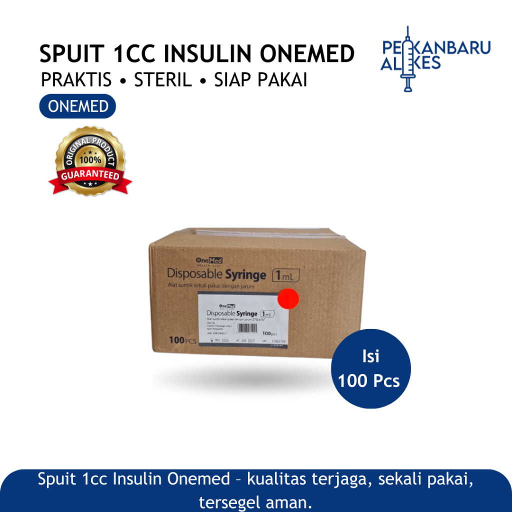 [NEAR ED 05/2026] Spuit 1cc/1mL Insulin Onemed / Insulin Spuit 1cc/1mL / Pekanbaru Alkes