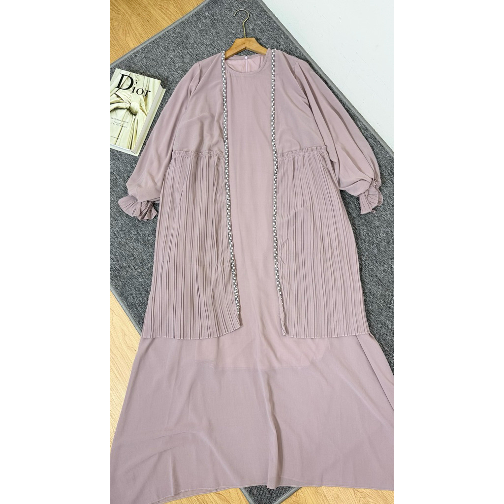 gamis ceruty outer plisket // b5157