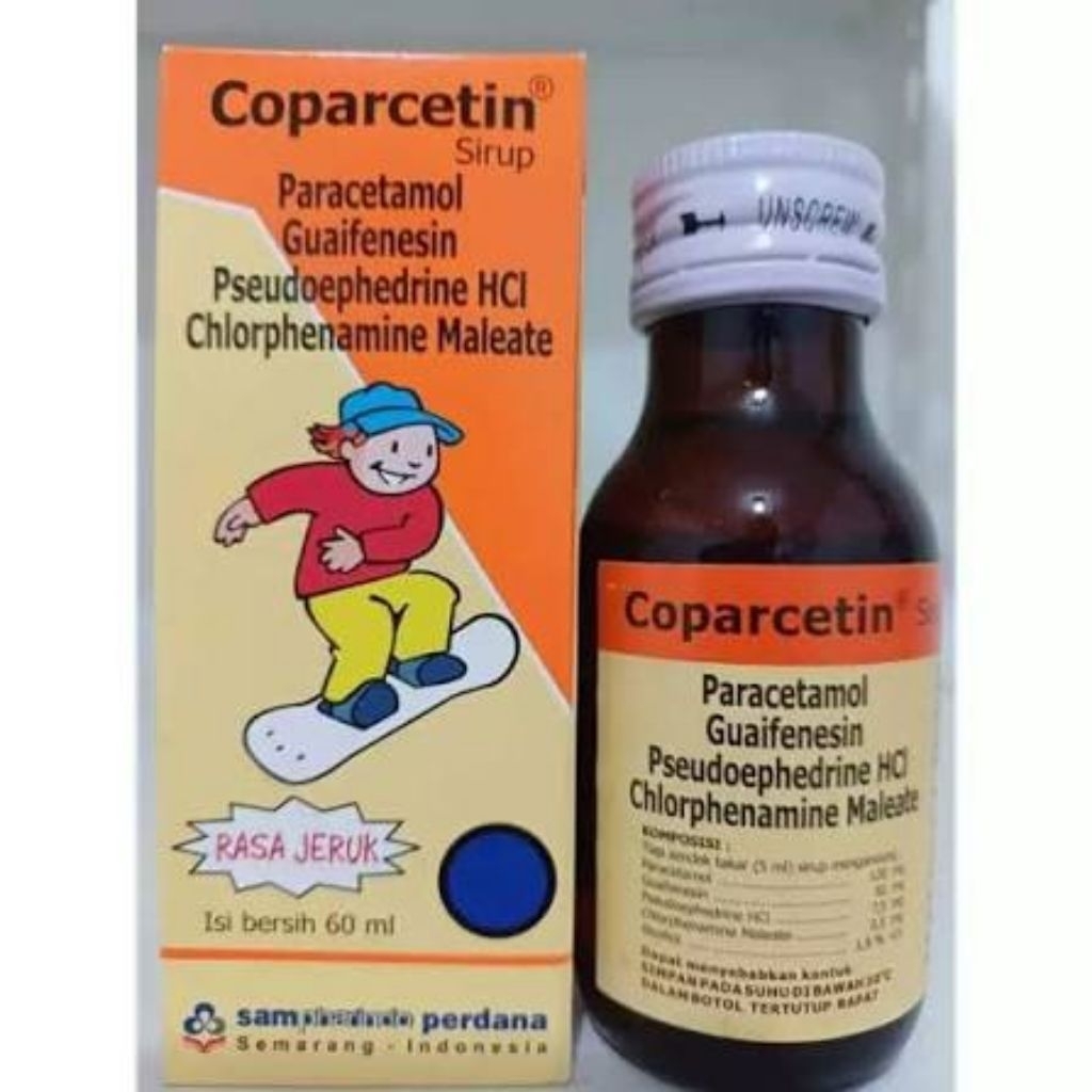 (4 botol) Coparcetin sirup 60ml Jeruk Orange ED Oct 2027