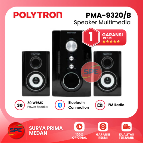 SPEAKER MULTIMEDIA POLYTRON PMA 9320 /B GARANSI RESMI (MEDAN)