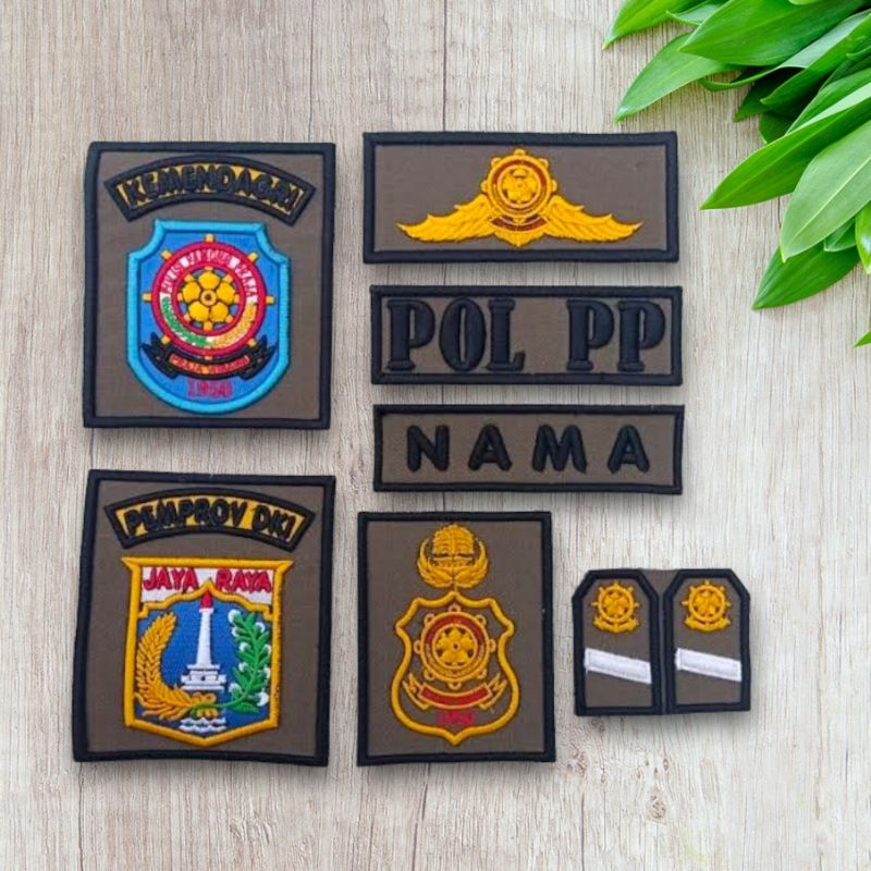 CUSTOM BORDIR POL PP PDL LUSTER PAMONG PRAJA PDL HIJAU DASAR LUSTER