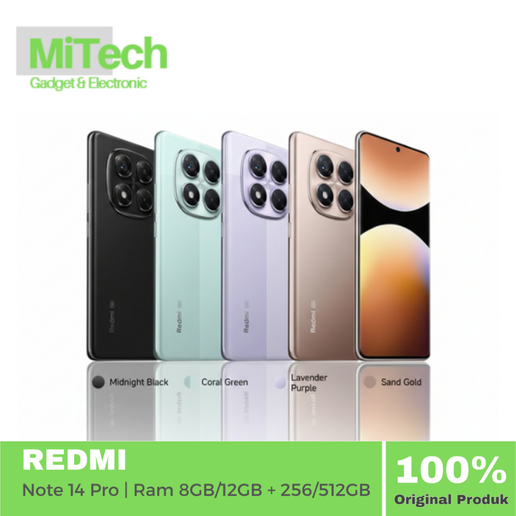 HP BEKAS - Redmi Note 14 Pro 5G RAM 8+256 GB, 12+512GB | Kamera 200MP OIS | AMOLED 1.5K 120Hz | IP68
