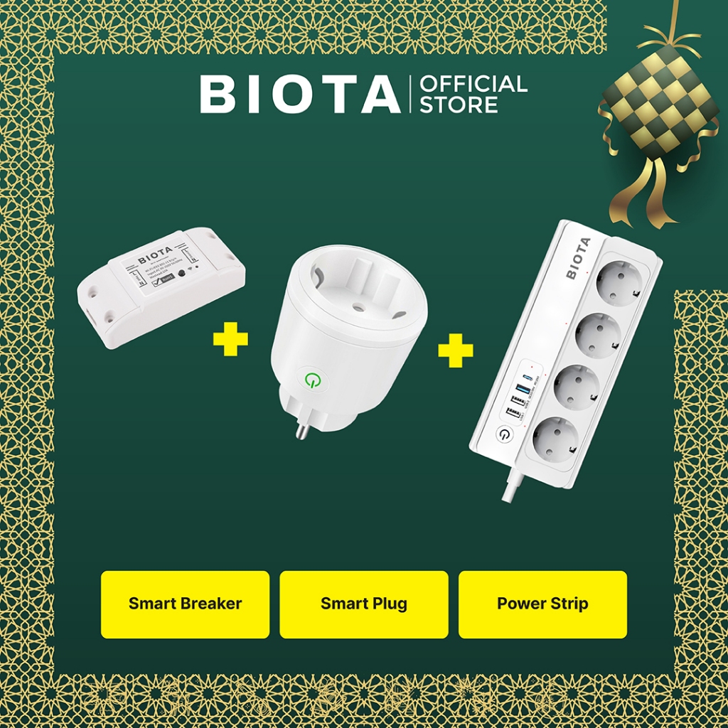 BIOTA HAMPERS LEBARAN - Paket 8 - Smart Breaker + Smart Plug Round + Smart Power Strip Extension