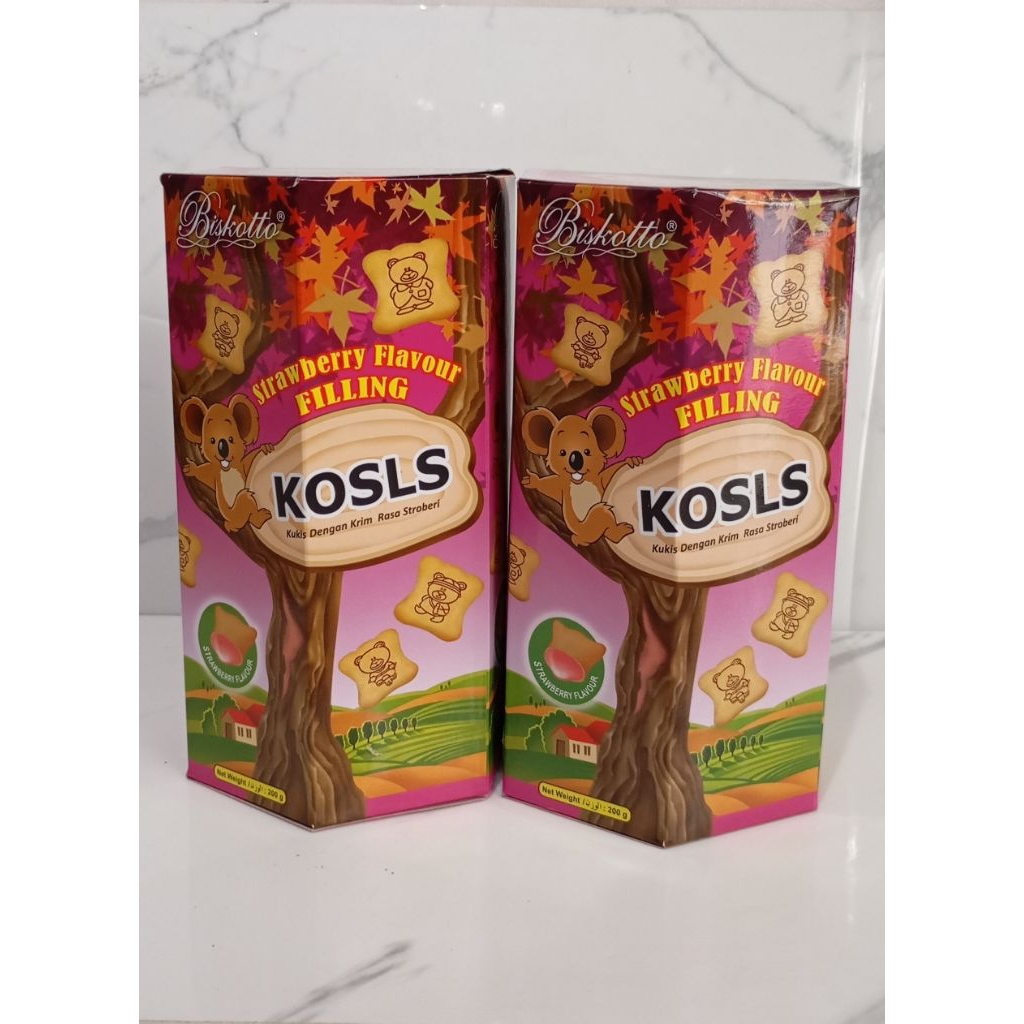 kue kering lebaran Biskotto KOSLS strawberry 200gr