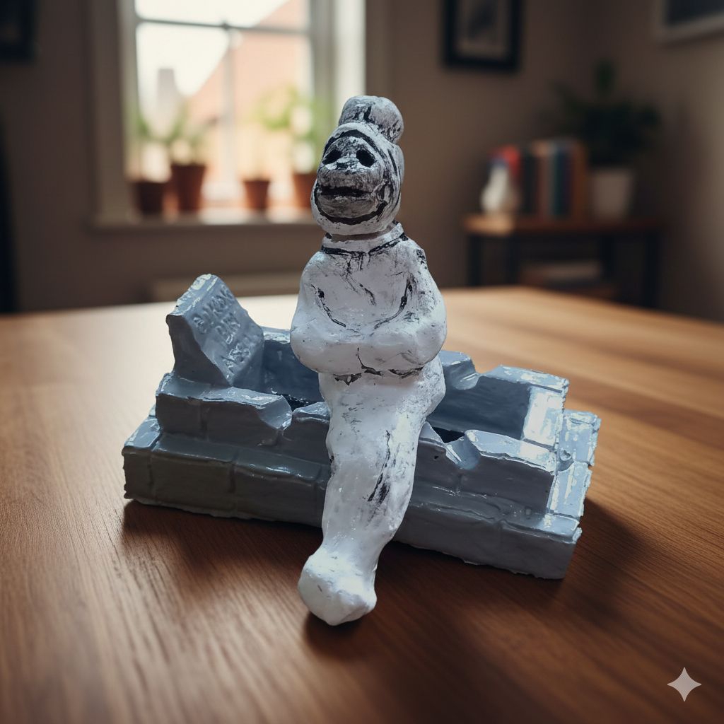 Asbak pocong duduk,asbak makam,asbak kuburan