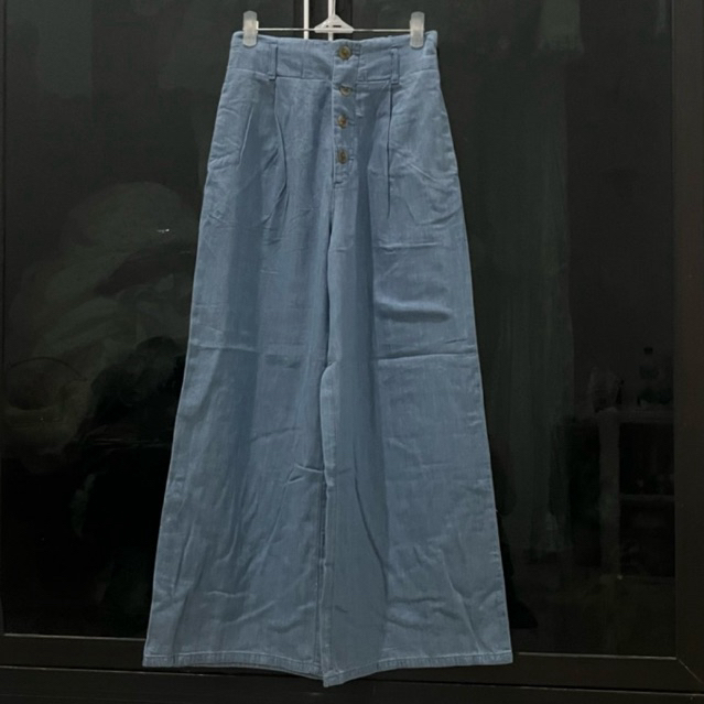 GU Kulot Wide Katun Light Blue New