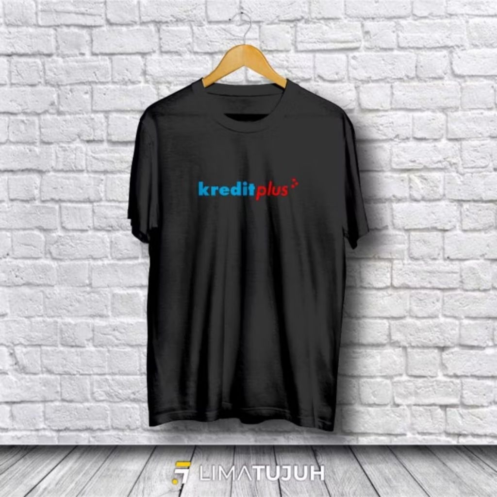 Kaos Baju Logo Kredit Plus Black Preloved