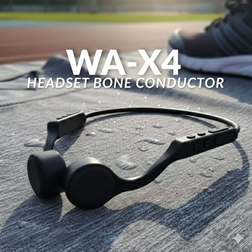 WAWAWA WA-X4 Headset Bone Conduction IPX-56 Water Resistant with 6H Playtime