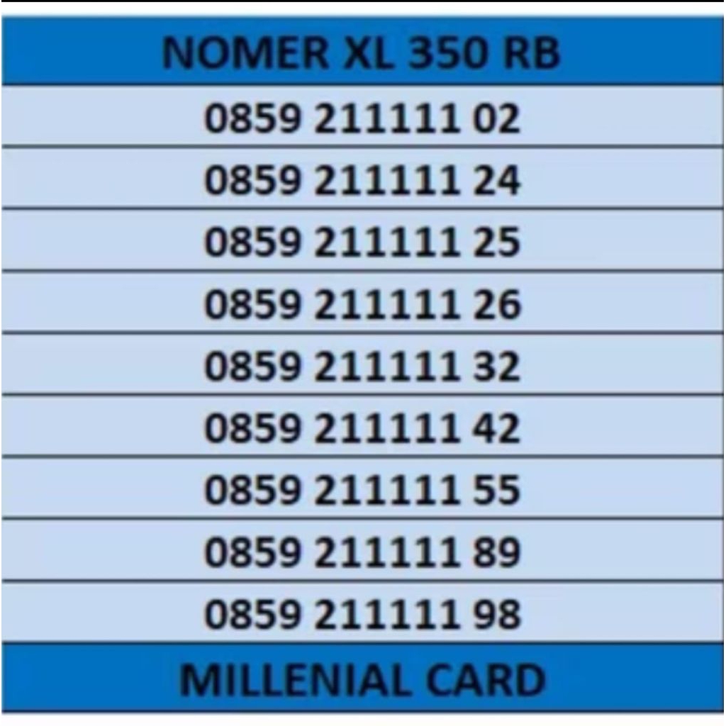 Nomor Cantik Perdana XL panca 1
