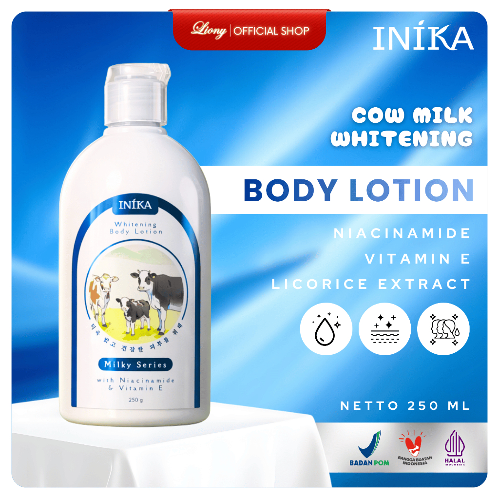 INIKA Handbody Lotion 250gr (SAPI) with Vitamin E - Body Lotion Whitening Hydrating Moisturizing ORI