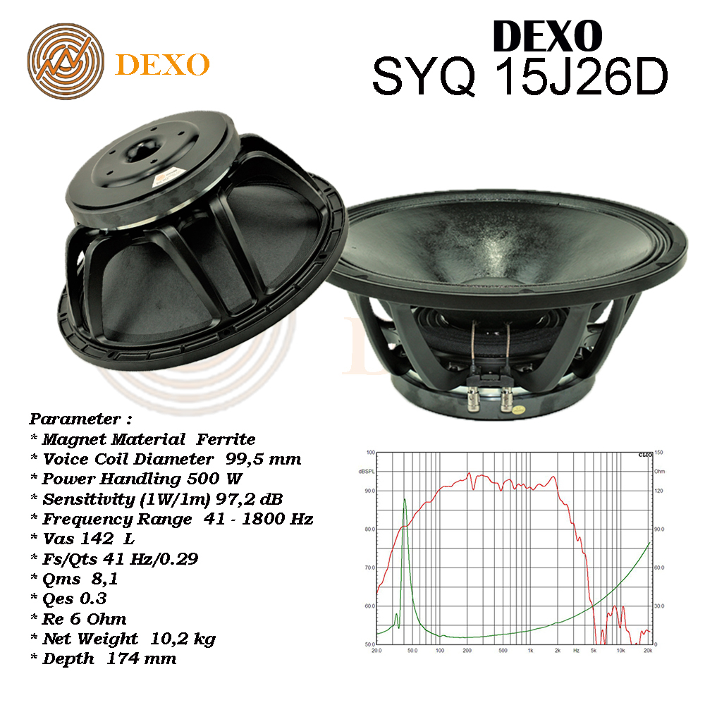Speaker DEXO SYQ 15J26D 15 Inch / Speaker DEXO SYQ 15J26D 15 IN / Speaker Component