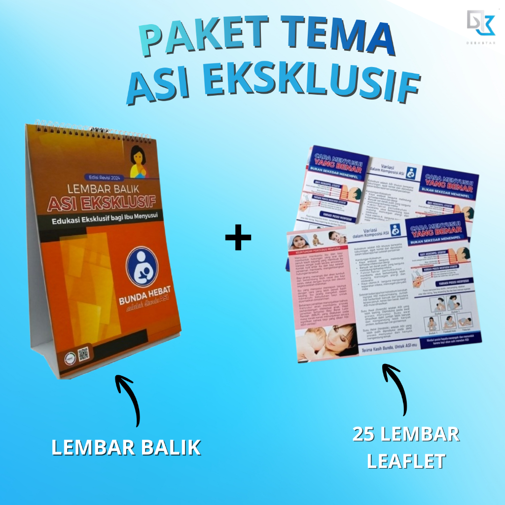 Paket Lembar Balik ASI Eksklusif | Lembar Balik ASI | Leaflet Cara Menyimpan ASI | Edukasi Menyusui