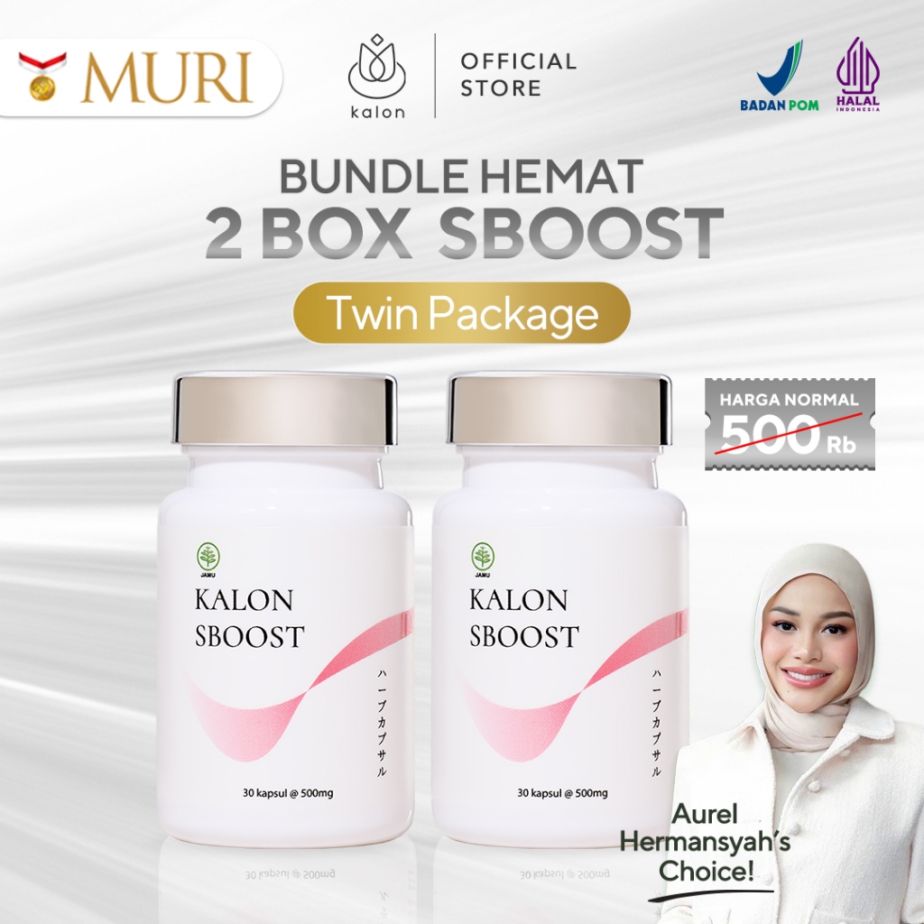 Twin Package 2 Box Kalon SBOOST BPOM & HALAL MUI Kapsul Pelangsing Herbal