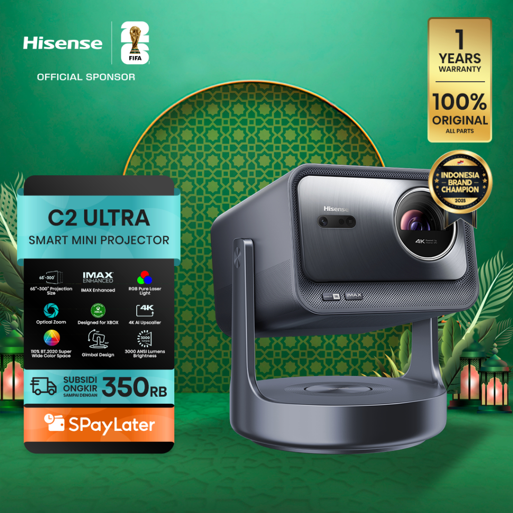 Hisense TV C2-ULTRA Trichromal Proyektor Max 300 inch IMAX Enhanced RGB Pure Laser Light Optical Zoo