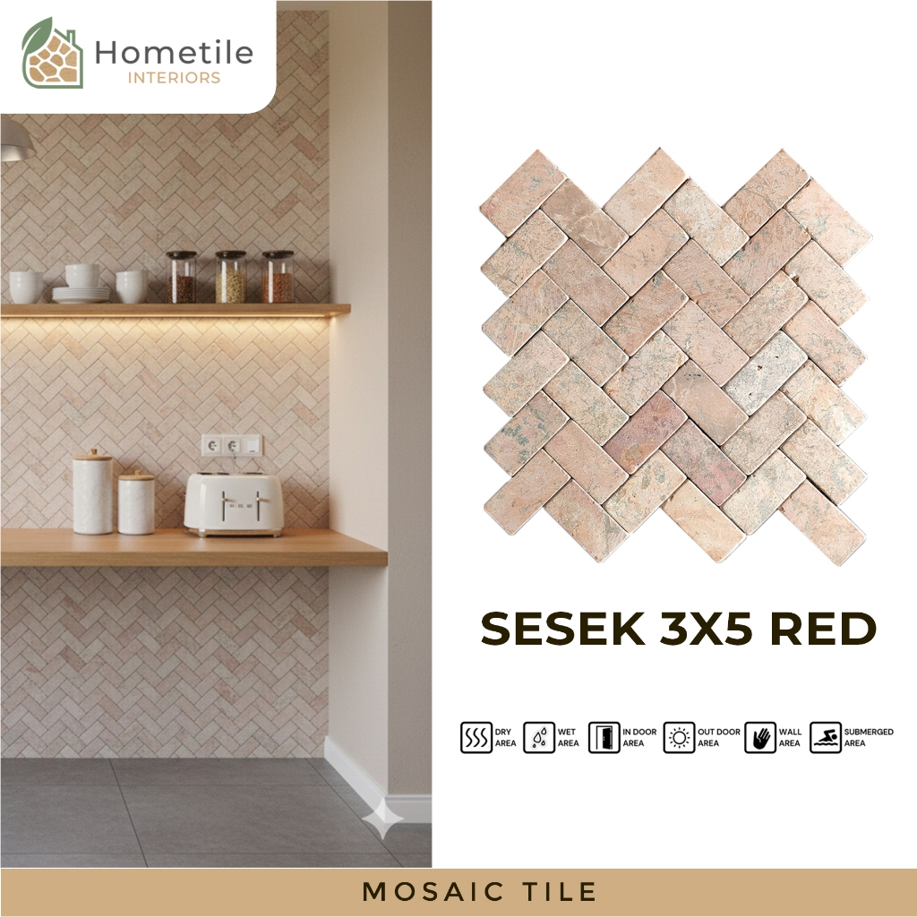 Keramik lantai dinding Backplash Kamar Mandi Dapur Wall Decorration Mozaik Mosaic Batu Alam Tile Sto