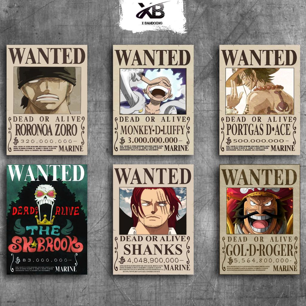 XB 15×20 Hiasan Dinding BOUNTY ONE PIECE Poster kayu MDF lufy zoro sanji usop nico robin boahancok k