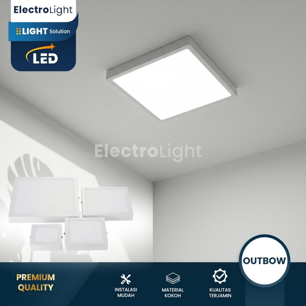 Downlight LED kotak outbow putih 220v terang penerangan ruangan minimalis simple aluminium
