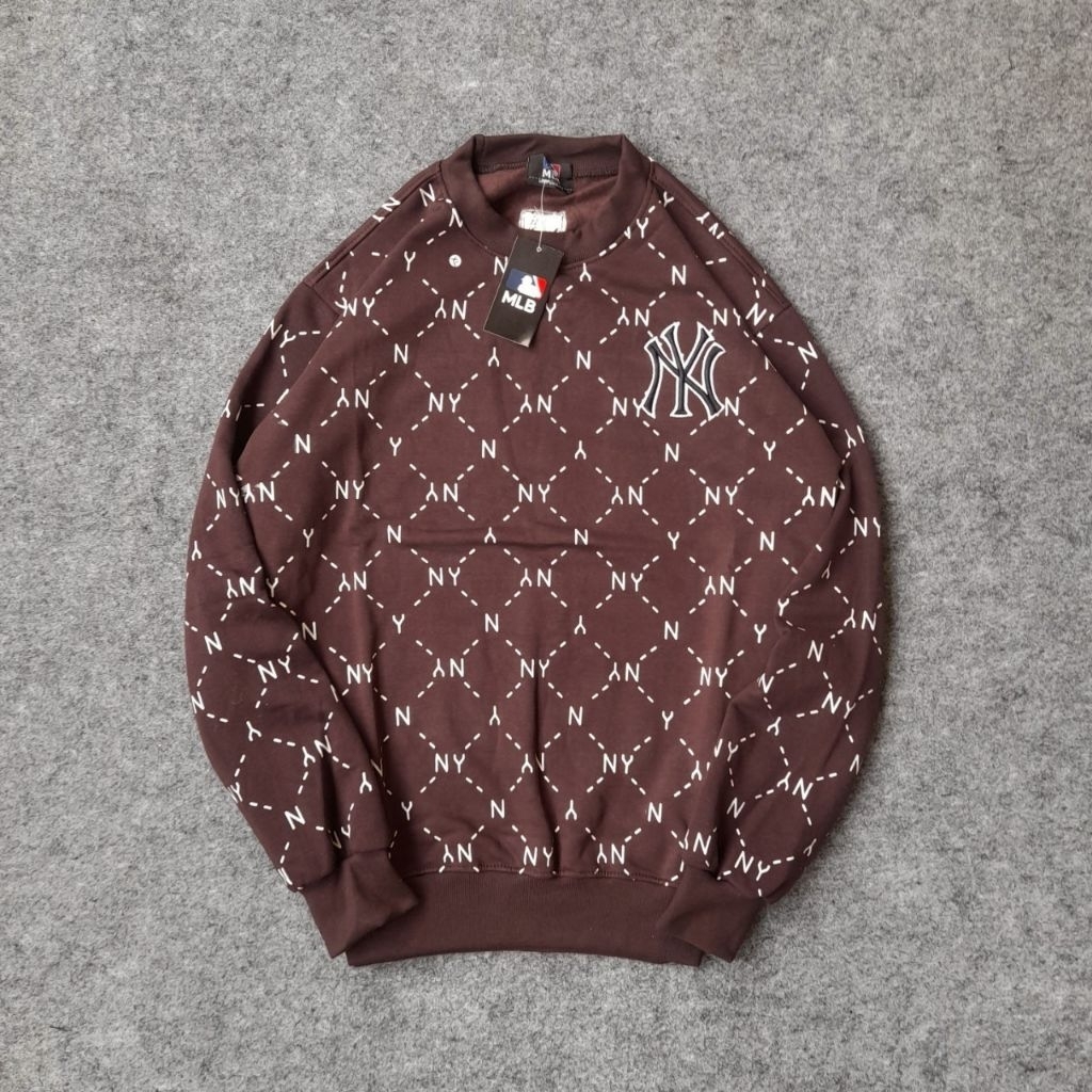 Sweater Crewneck MLB New York Yankees Pria/Wanita – Streetwear Premium Motif All Over NY