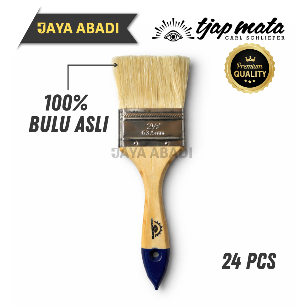 Kuas Cat Tjap Mata Original Gagang Kayu / Kuas Cat Tjap Mata Kualitas Premium