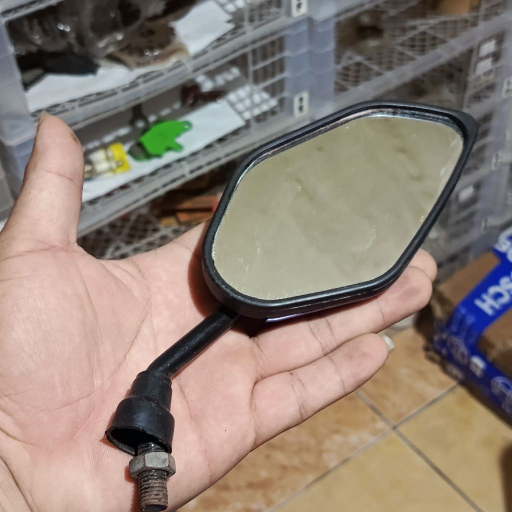 (6M) ECERAN SPION VARIASI BIRU UNIVERSAL SEMUA MOTOR Honda Kanan Saja Spion Variasi Motor Bebek Mati