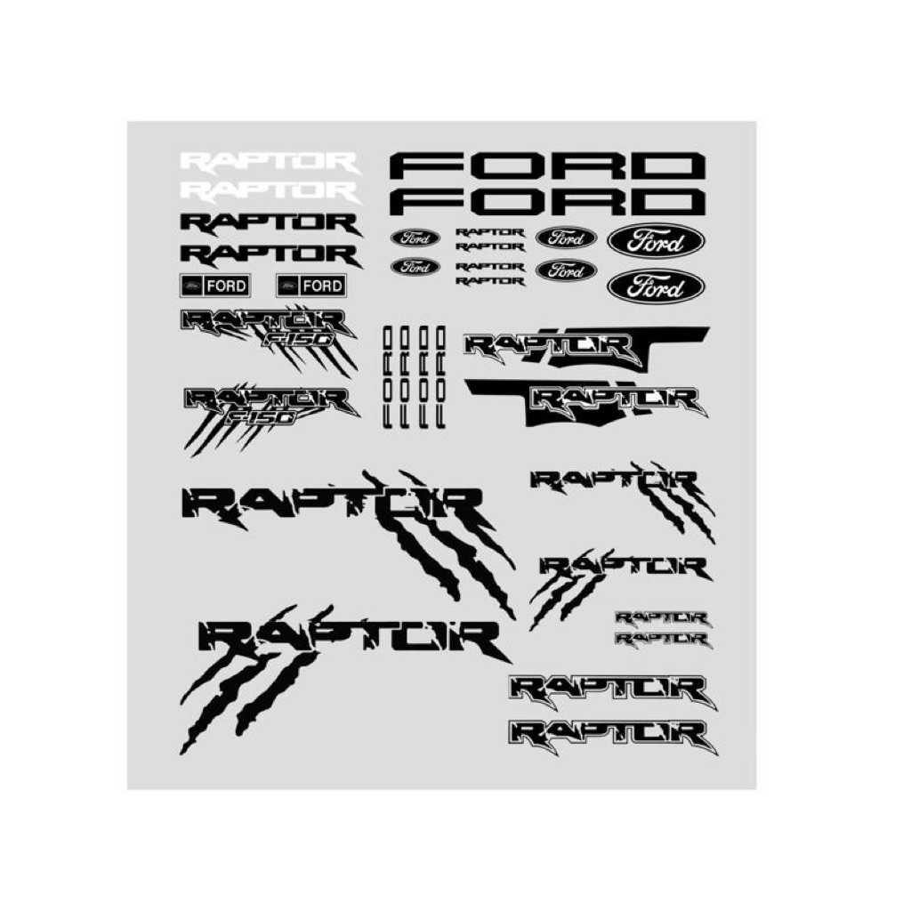 Sticker RC decal livery RC ford raptor skala 1:10 sticker rc body ford raptor f150